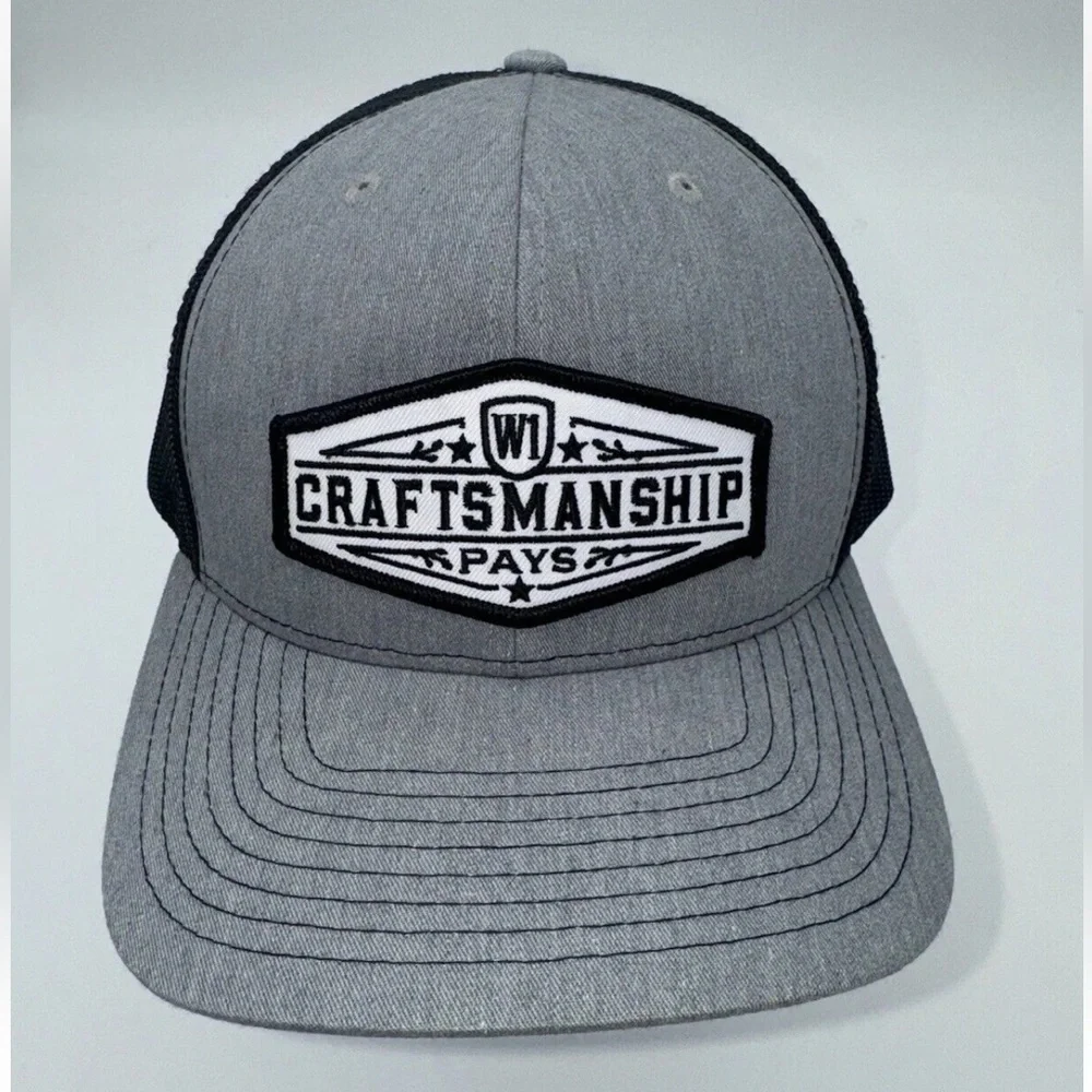 Windsorone Make Craftsmanship Pays patch Ball Cap Hat Snapback Baseball gray
